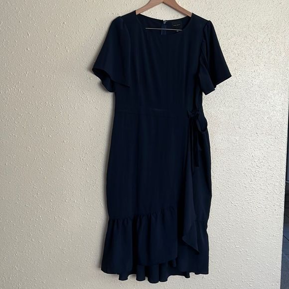 ALEX MARIE embroidered navy blue dress - Picture 2 of 11